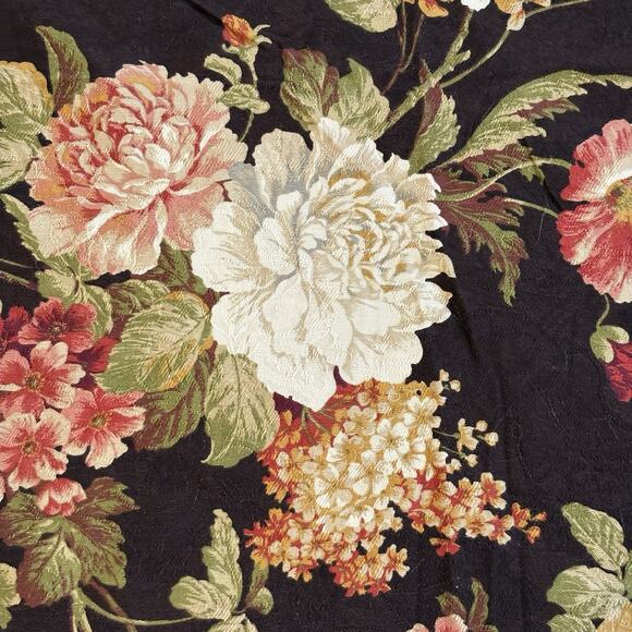 Richloom Floral Fabric 2 Yards / Pc Tapestry Upholstery Vintage Brown White Pink - Picture 7 of 15